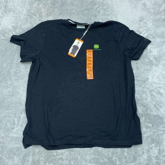 John Deere Black Logo T-Shirt XX-Large Cotton Crew Neck a0883 - Picture 1 of 8